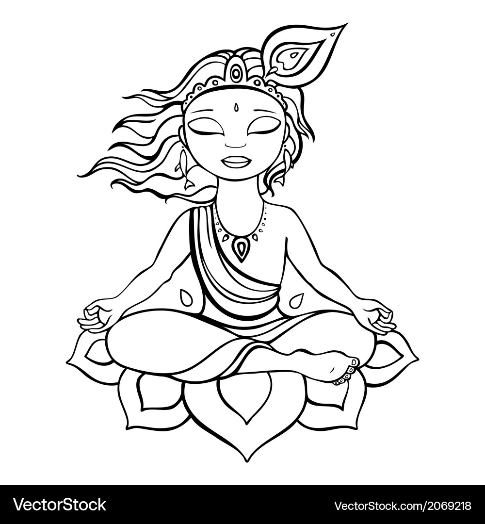 Lord Krishna - Hindu Deity Vector Image