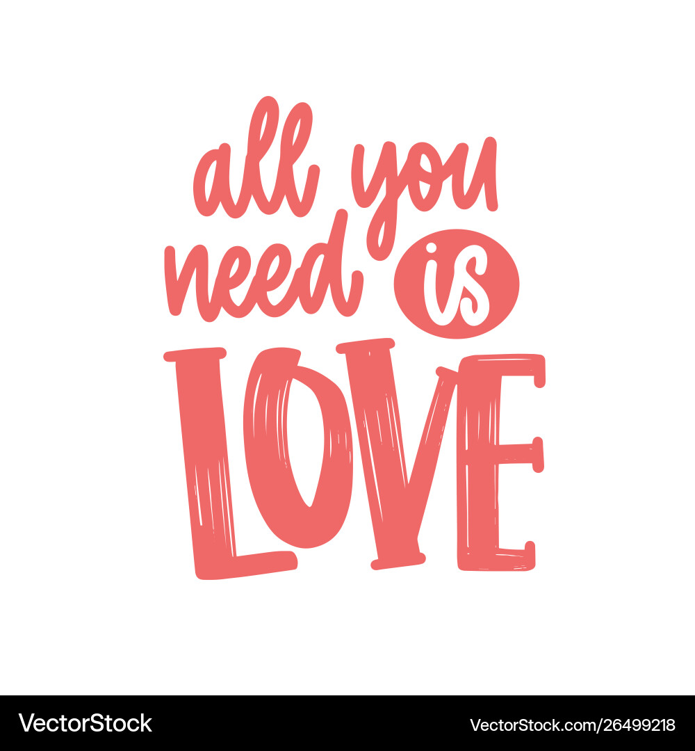 Love Quote - Elegant Script Vector Image