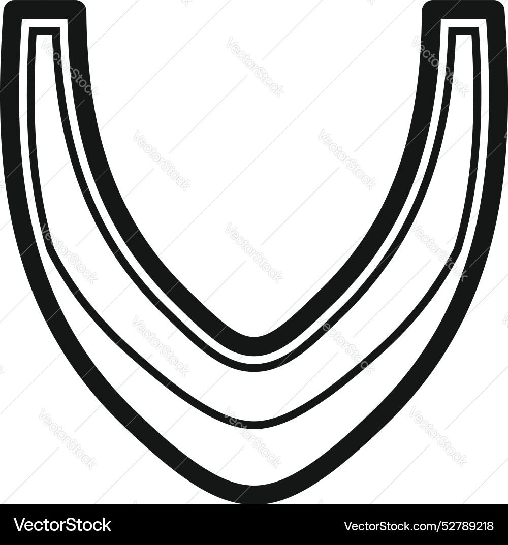 Mouth guard forming lines creating a v shape Mouth guard forming lines creating a v shape vector image