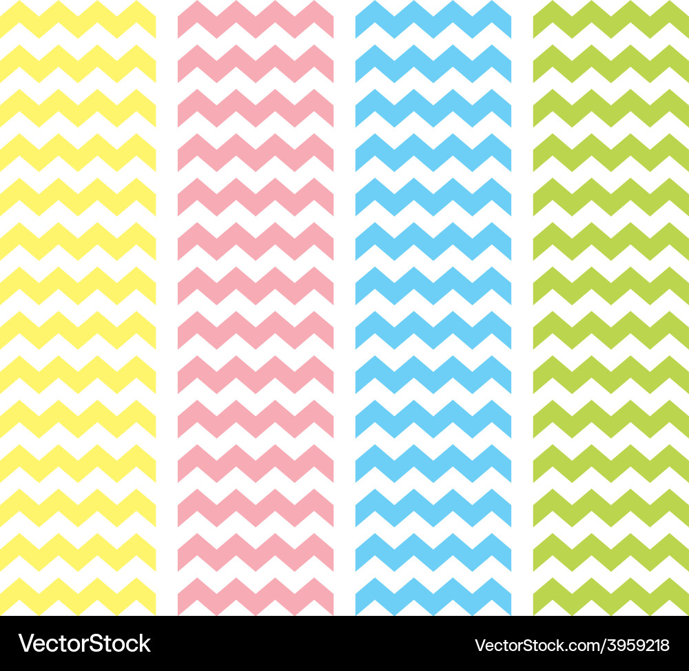 Pastel Zigzag Chevron Pattern Set vector image