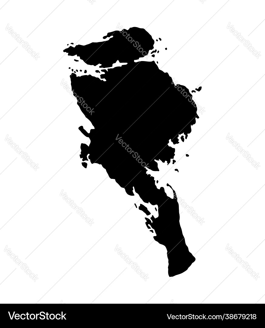 Quadra island map silhouette Quadra island map silhouette vector image