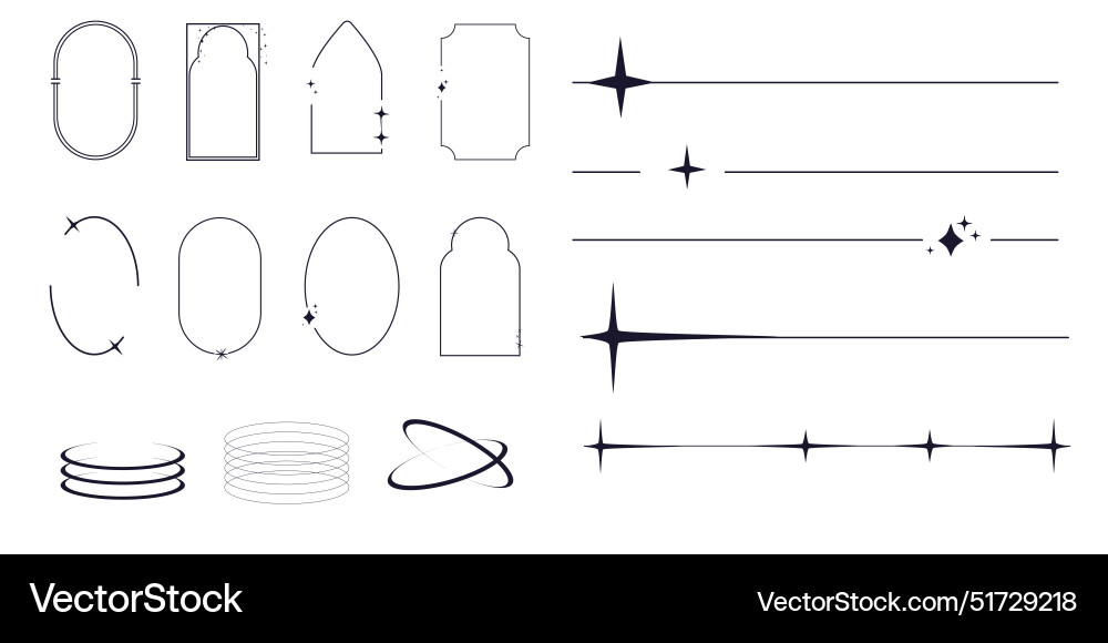 Set of y2k minimal geometric frames and borders Set of y2k minimal geometric frames and borders vector image
