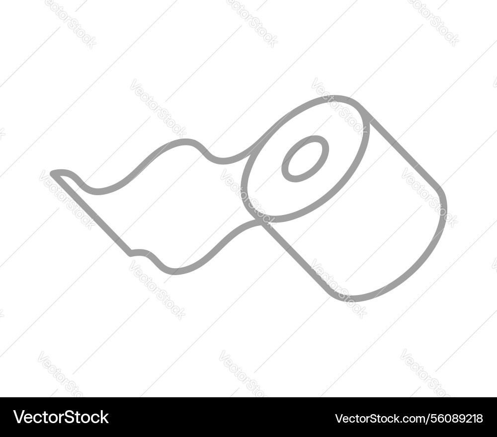Simple line art of a roll paper with section vector image