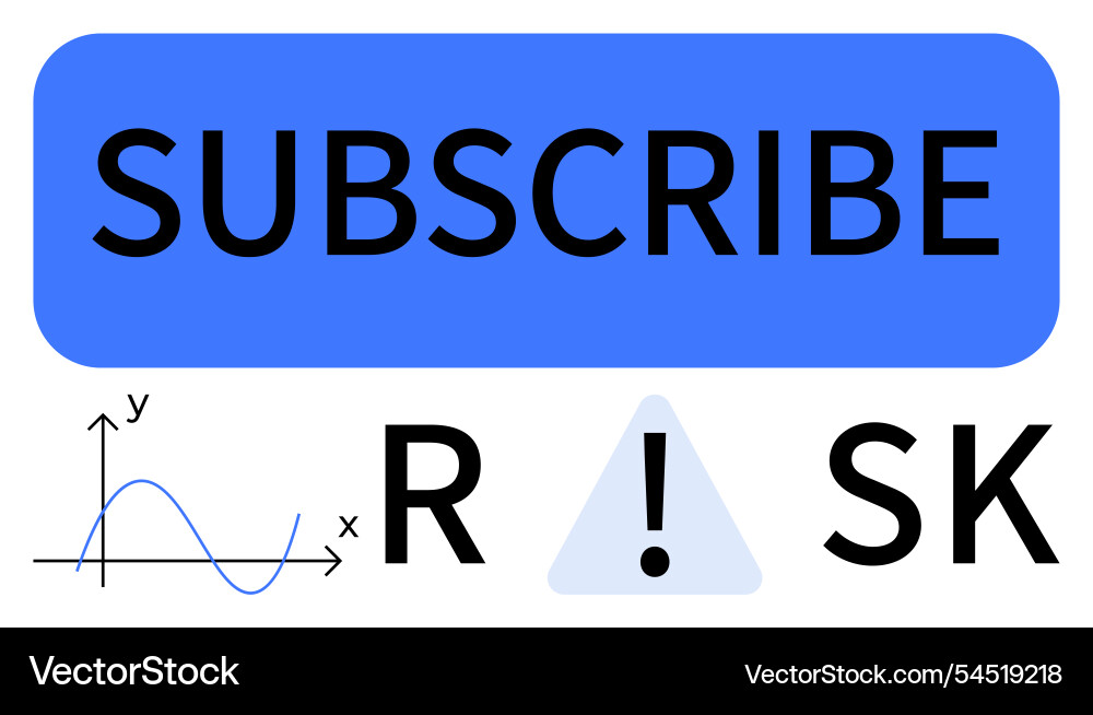 Subscribe button with risk indicator icon Subscribe button with risk indicator icon Vector Image
