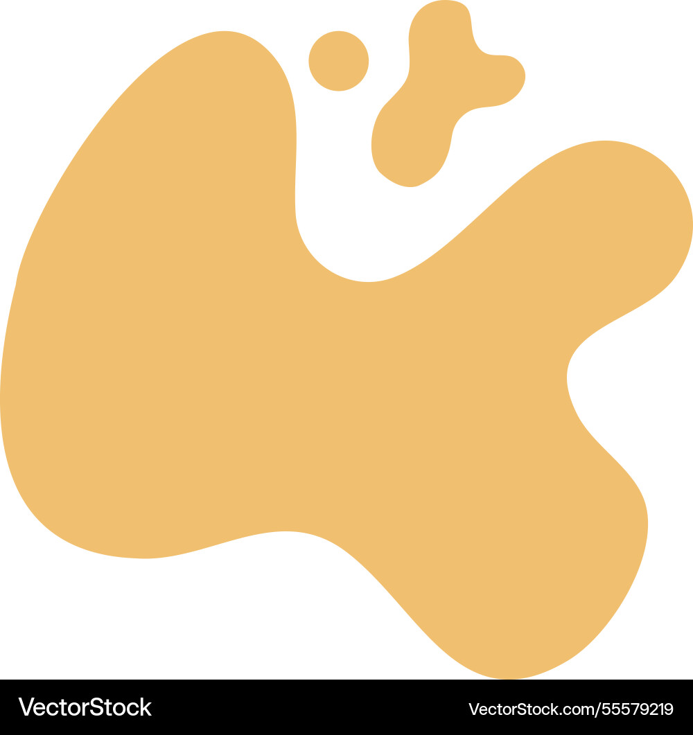 Abstract yellow splash blob shape icon vector image