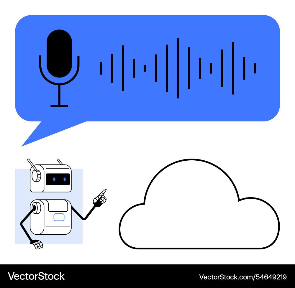 Ai-powered voice command interface for cloud Ai-powered voice command interface for cloud vector image