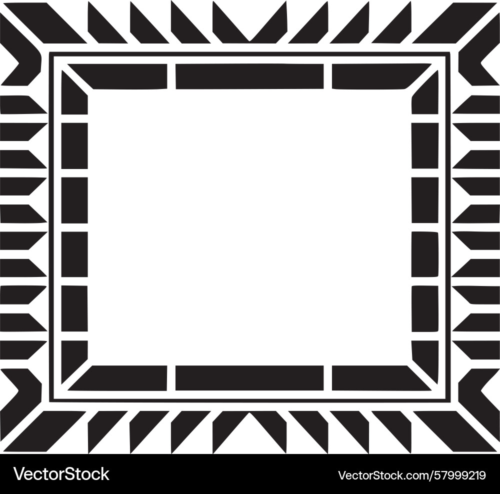 Black Geometric Frame Pattern Vector Image