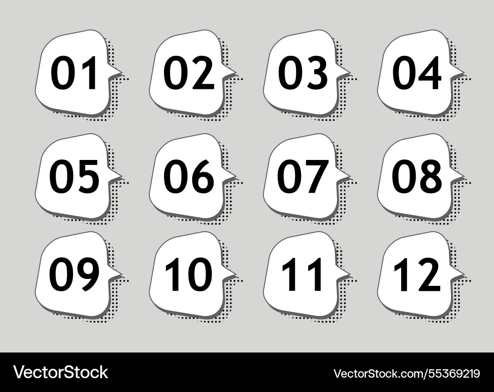 Bullet points think bubbles with shadows Bullet points think bubbles with shadows vector image