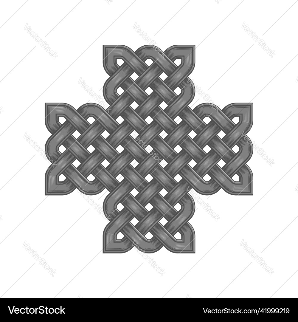 Celtic weaving in shape of cross Celtic weaving in shape of cross vector image