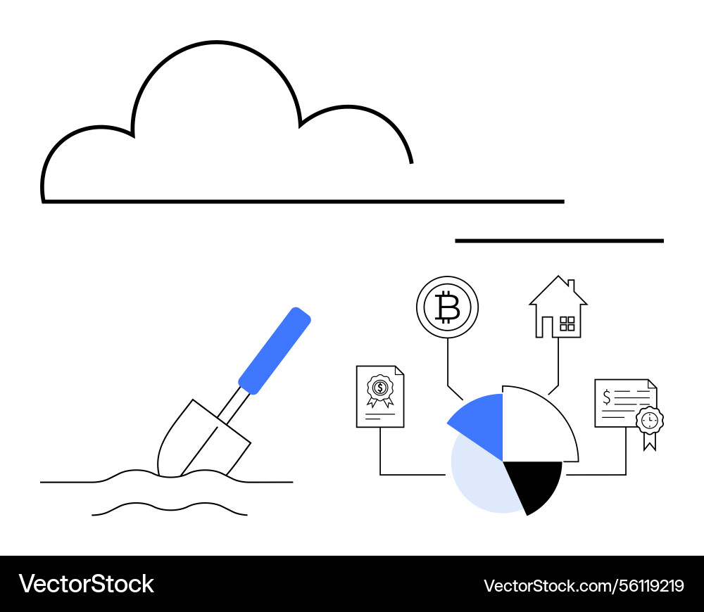 Cloud storage data mining and digital asset Cloud storage data mining and digital asset vector image