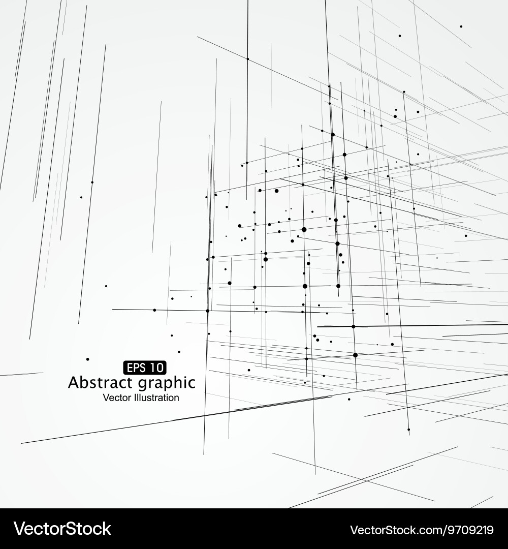 Dot and line composition abstract graphics vector image