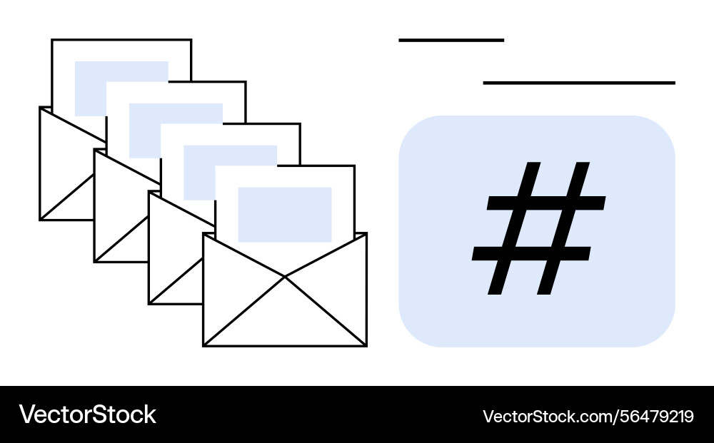 Email communication and metadata tag for digital Email communication and metadata tag for digital vector image