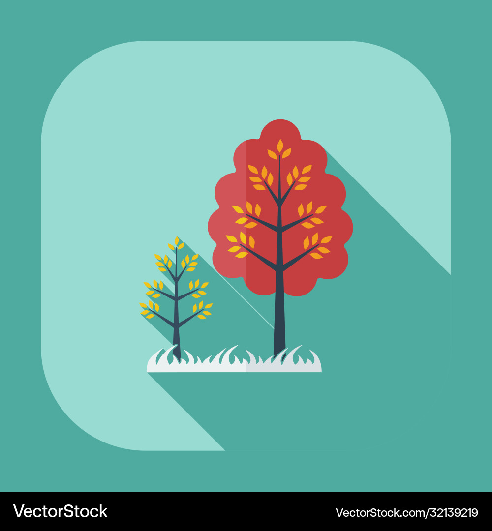Flat modern design with shadow icons tree vector image