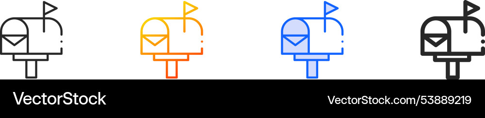 Mail box iconthin linear gradient blue stroke Mail box iconthin linear gradient blue stroke vector image