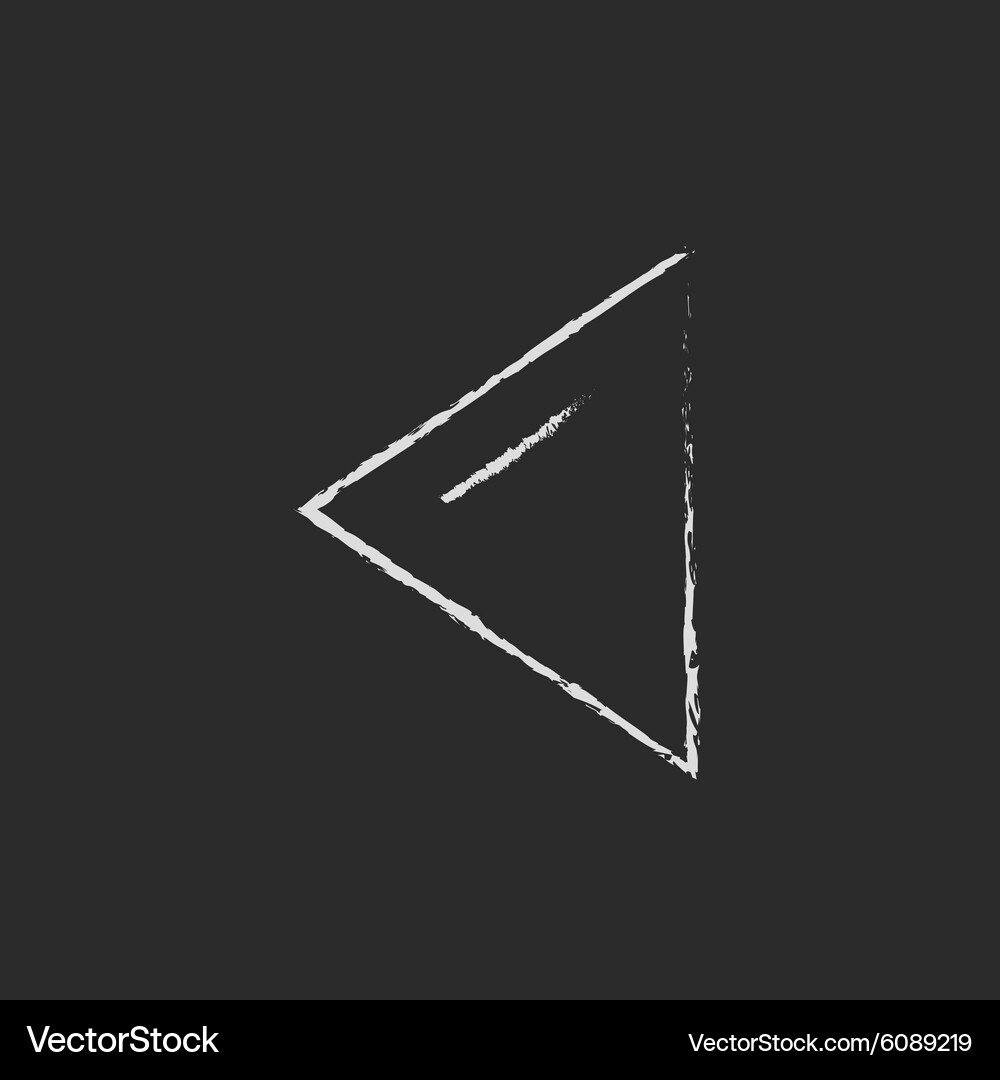 Previous button icon drawn in chalk Vector Image