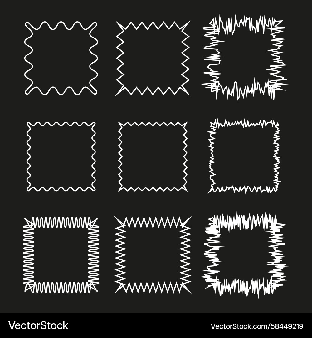 Rough Zigzag Border Elements Vector Image