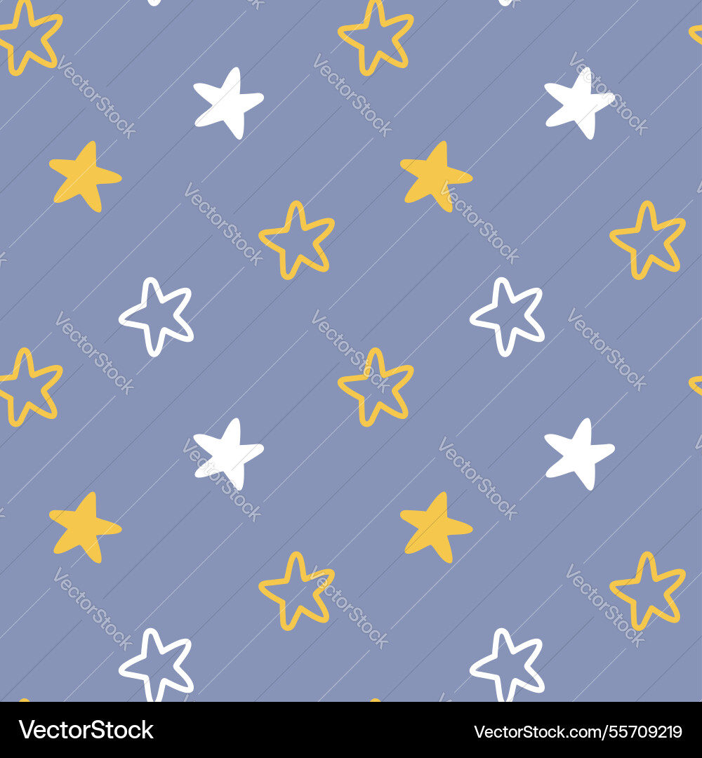 Seamless minimal star repeat pattern vector image