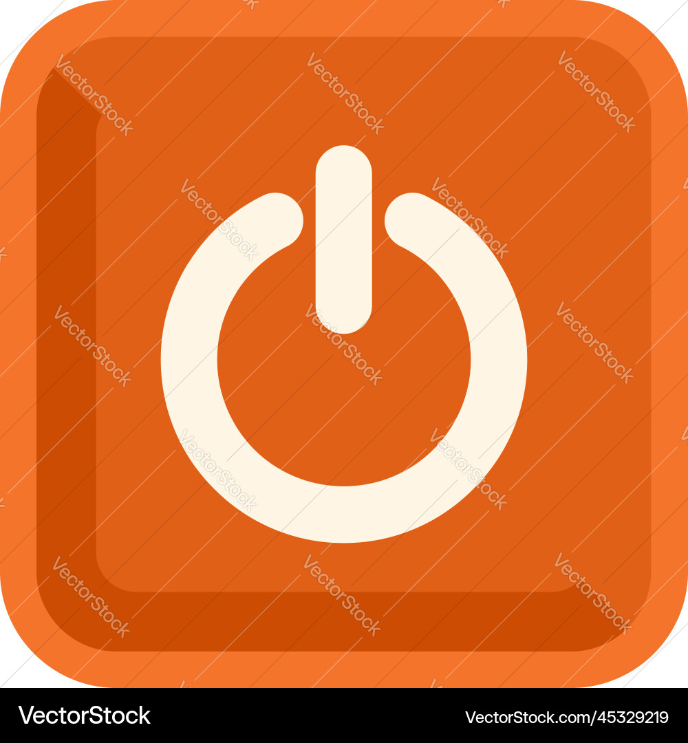Turn off button icon flat window computer Turn off button icon flat window computer vector image