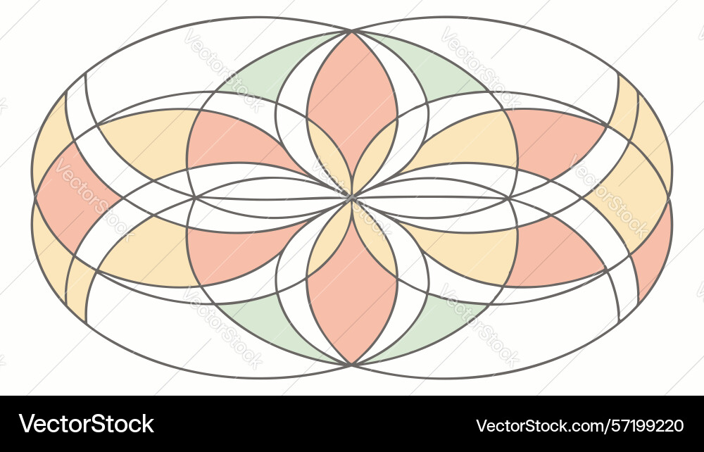 Abstract geometric overlapping circles design vector image