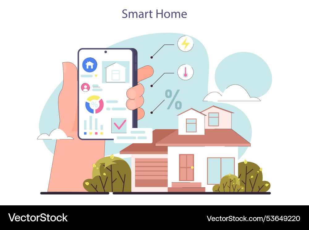 Artificial intelligence technology smart home Artificial intelligence technology smart home vector image