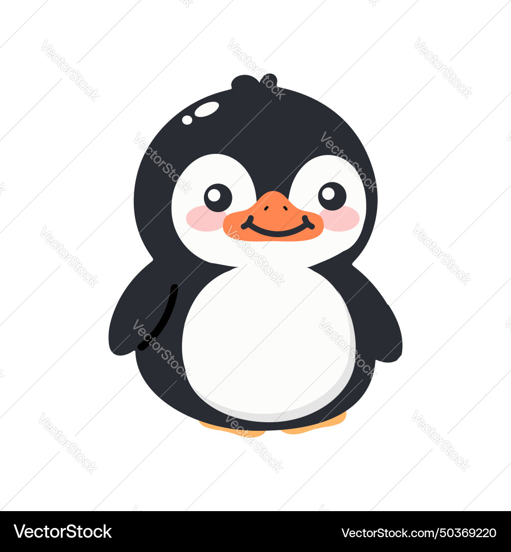 Cute little penguin funny cartoon vector image