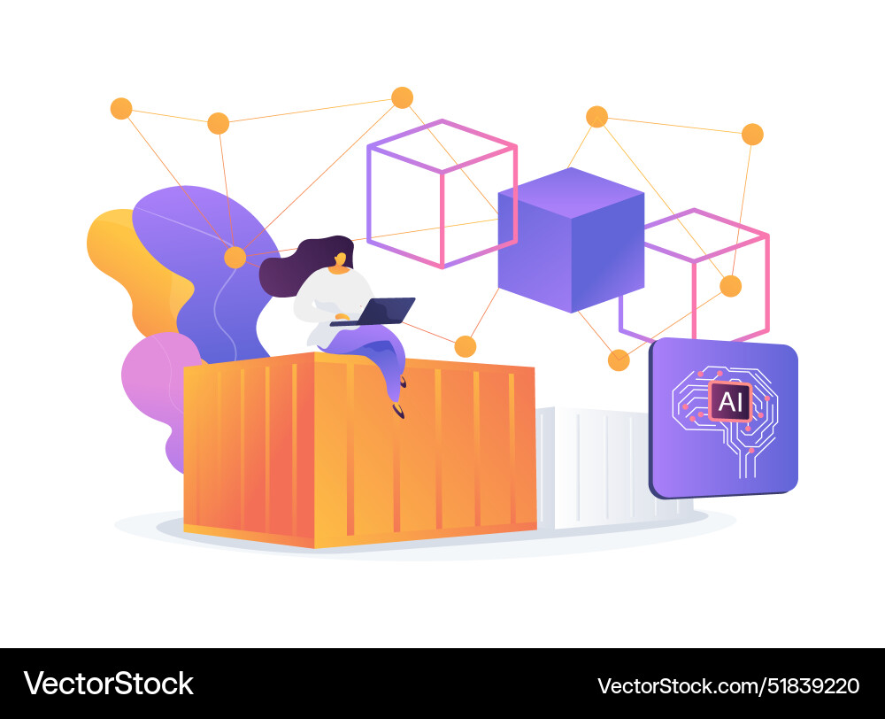 Enhanced transparency with ai-backed blockchain Enhanced transparency with ai-backed blockchain vector image