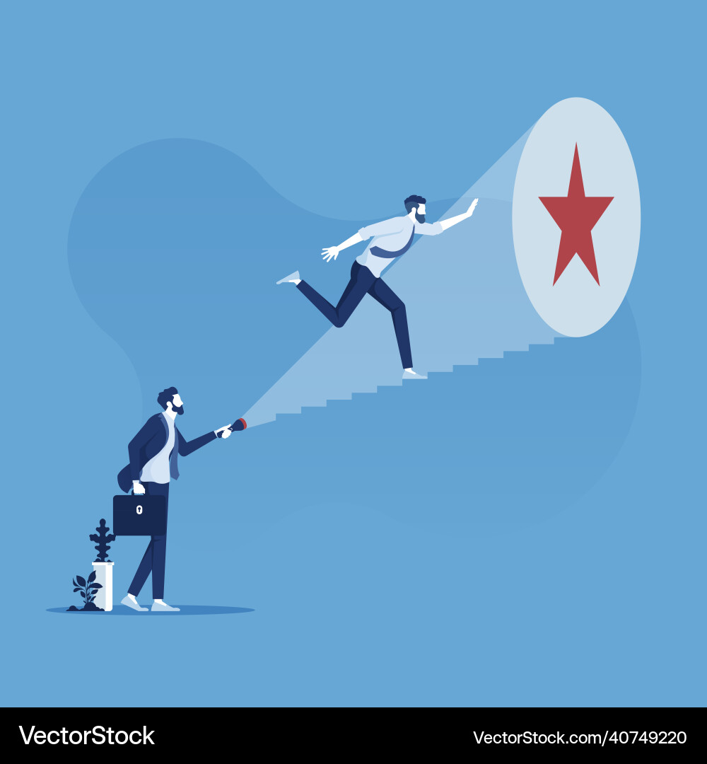 Help and support employee finding career success Vector Image