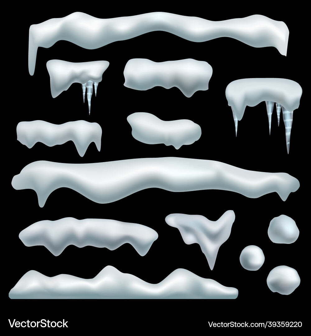 Ice cap snow caps with shadow snowdrifts Ice cap snow caps with shadow snowdrifts vector image