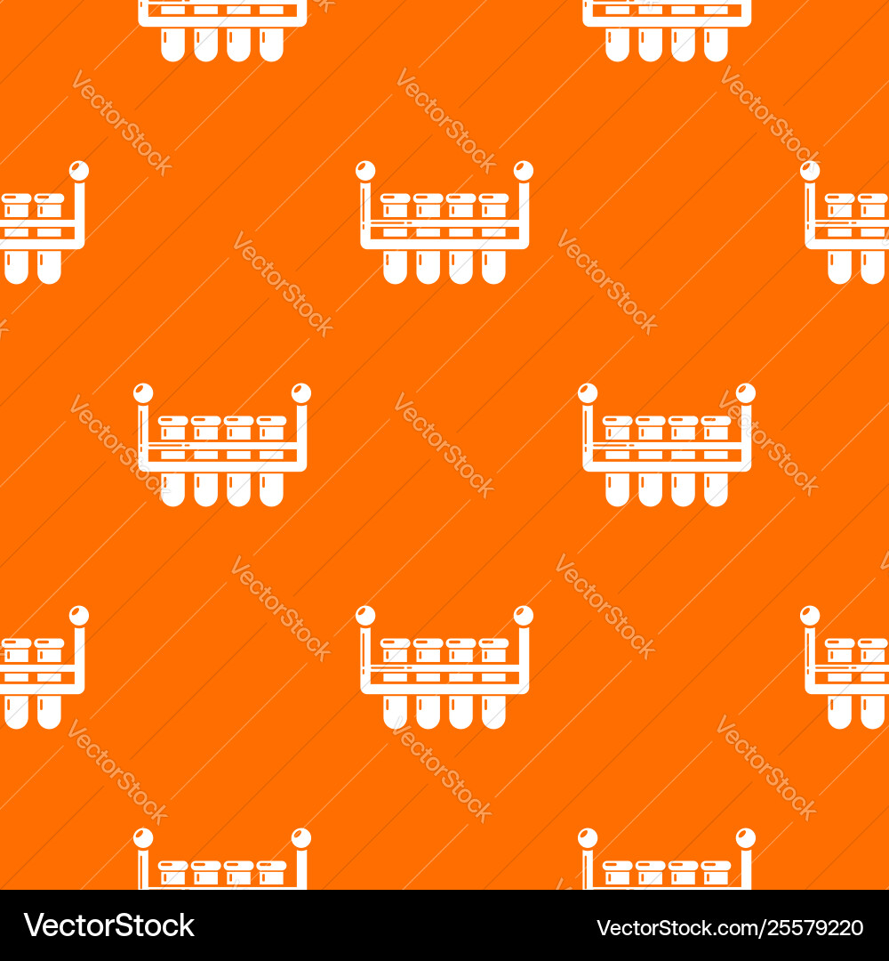 Laboratory flask pattern orange Laboratory flask pattern orange vector image
