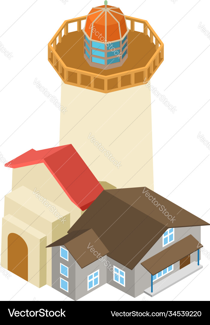 Navigation lighthouse icon isometric style Vector Image