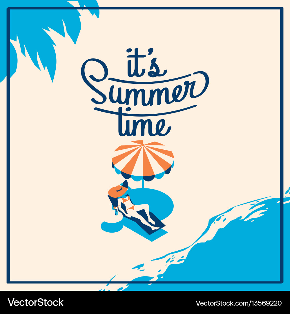 Summer holiday and camp poster vector image