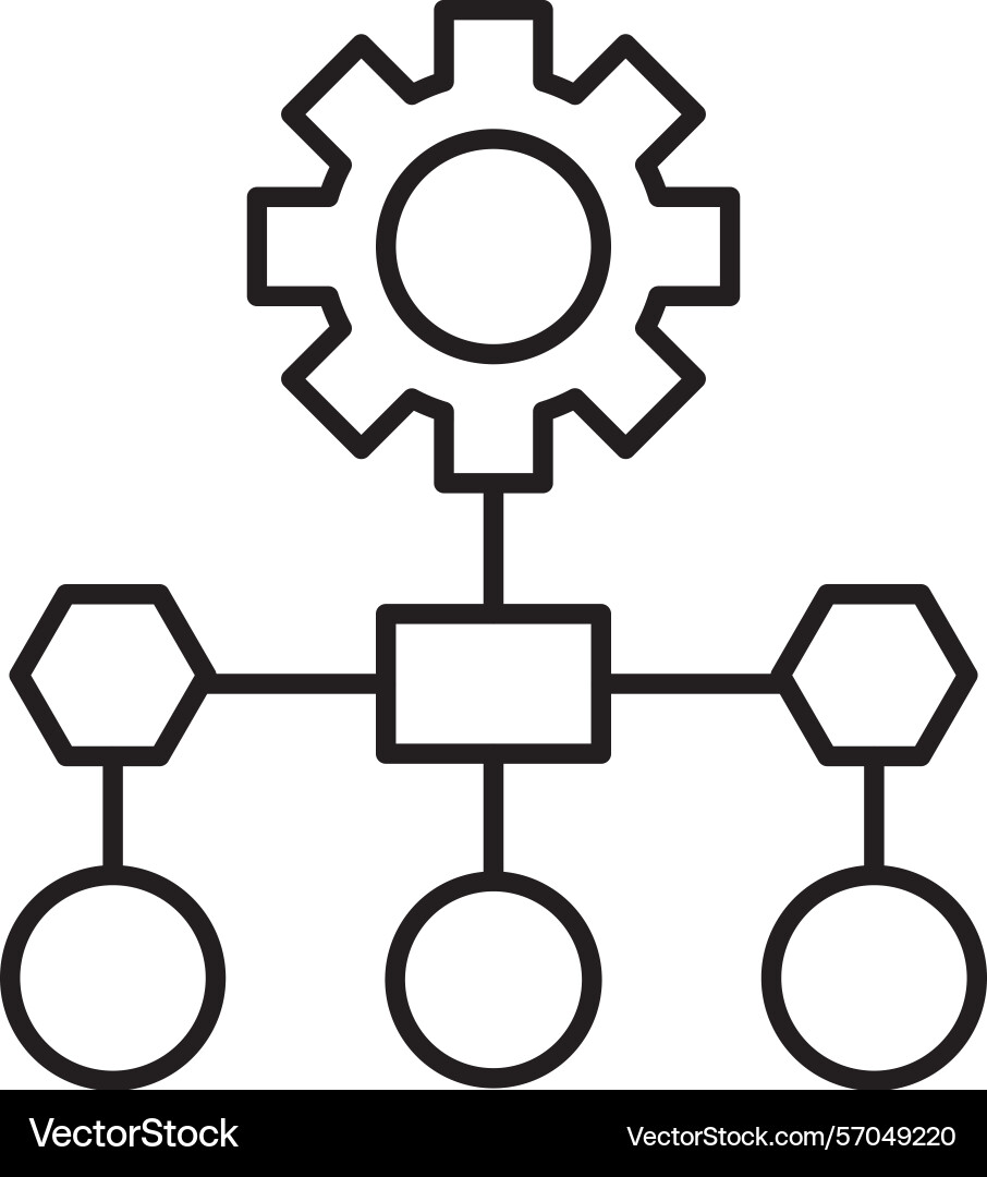 Workflow line icon design Vector Image
