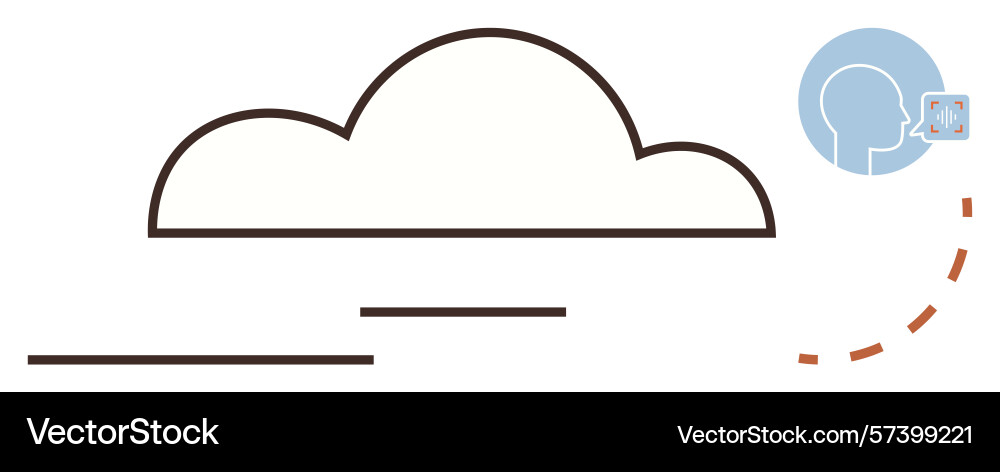 Cloud computing and voice command integration Cloud computing and voice command integration vector image