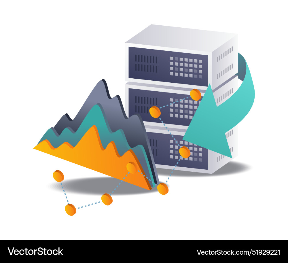 Cloud server data management and analysis Cloud server data management and analysis vector image