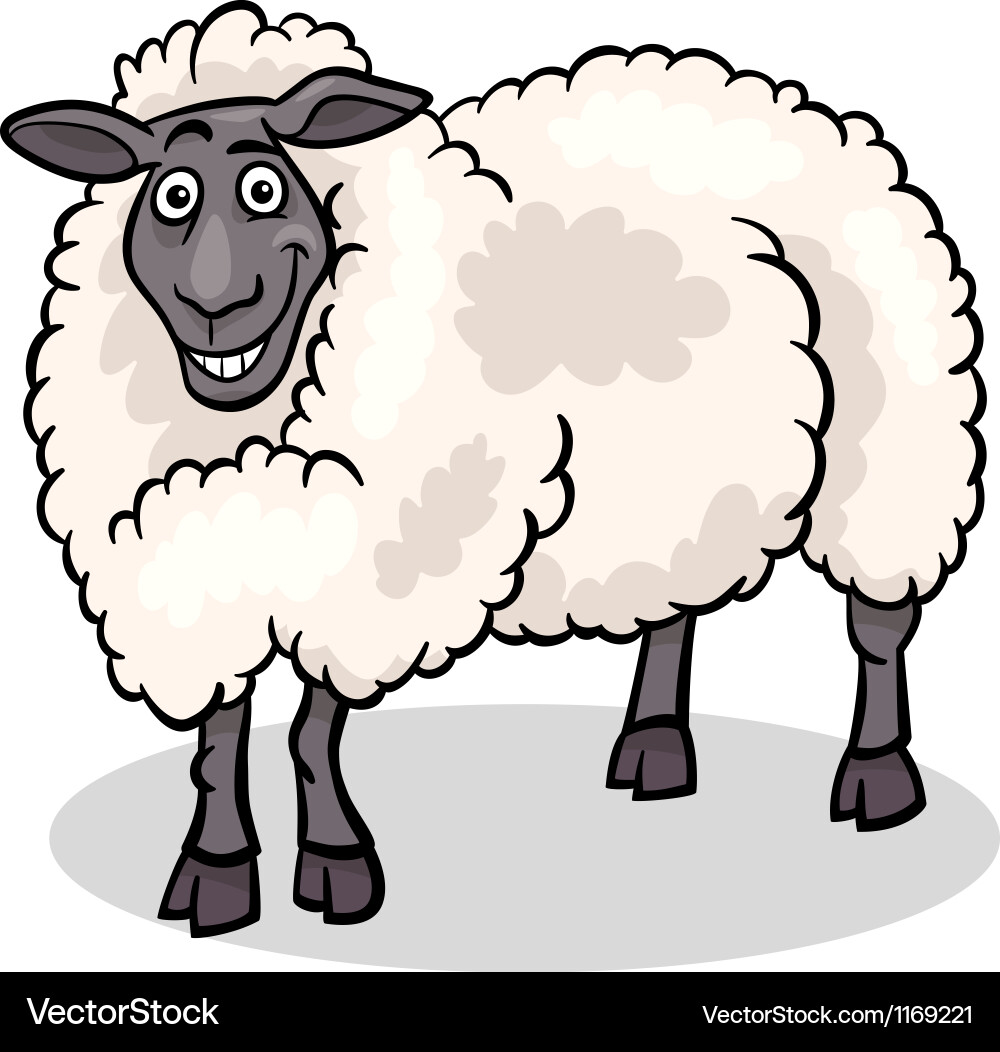 Cute Cartoon Sheep Character Vector Image