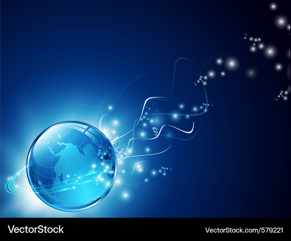 Digital Earth: Glow & Connection Vector Image