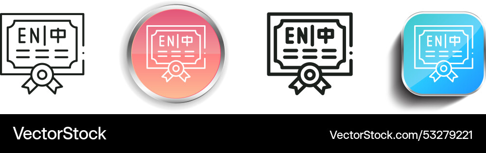 Diploma icon thin linear regular and button style Diploma icon thin linear regular and button style vector image