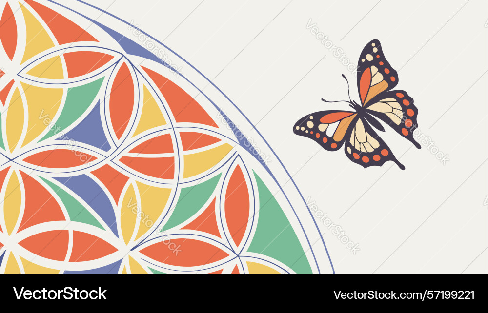 Dynamic soaring butterfly with abstract wings vector image