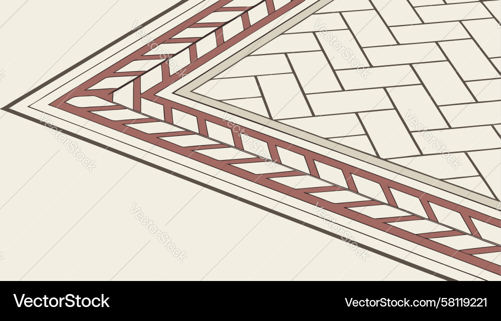 Geometric Tile Pattern with Border Vector Image