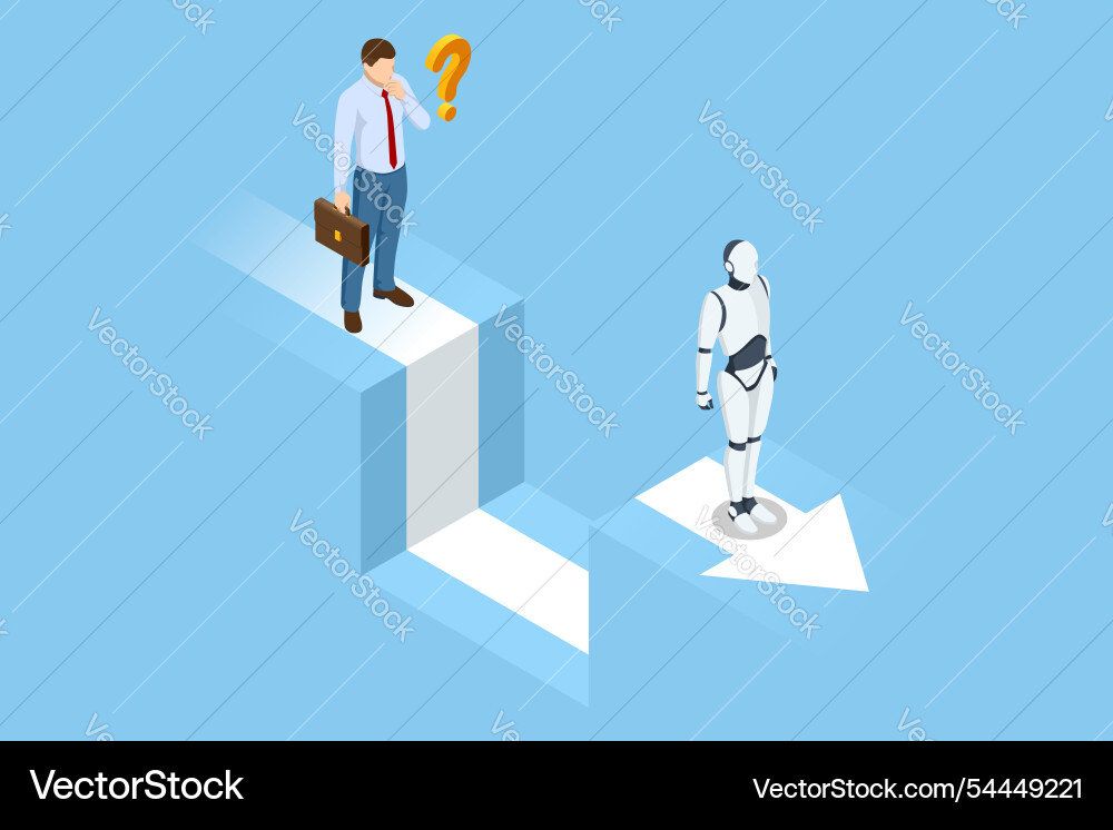 Isometric robots excel at data processing Isometric robots excel at data processing Vector Image