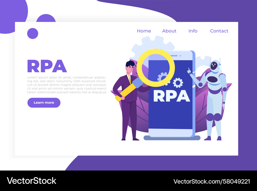 Robotic Process Automation (RPA) Concept Vector Image