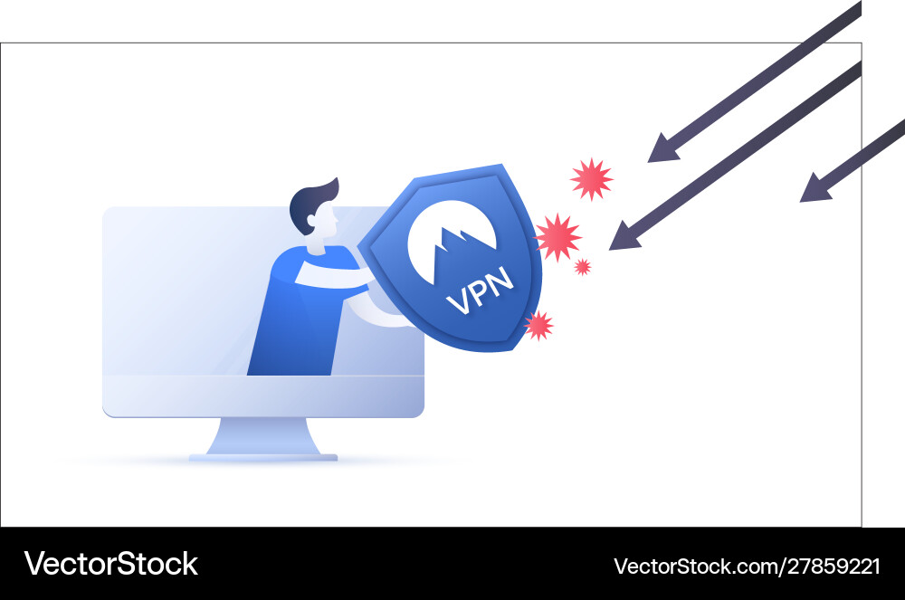 Vpn - virtual private network usage scheme vector image