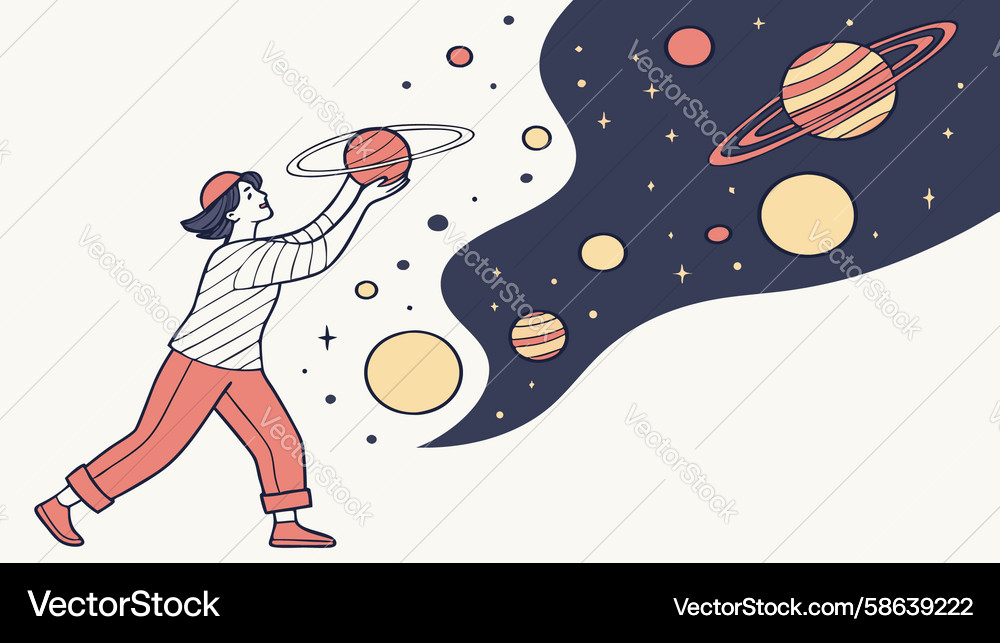Celestial Journey Through Space Vector Image