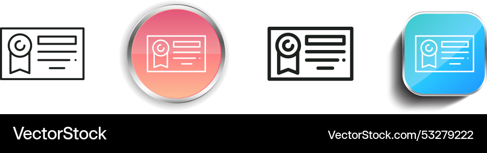 Diploma icon thin linear regular and button style Diploma icon thin linear regular and button style vector image