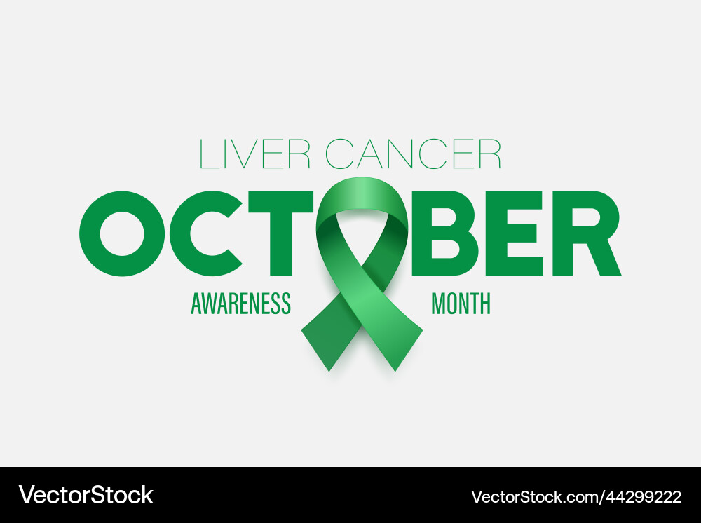 October liver cancer banner card placard vector image