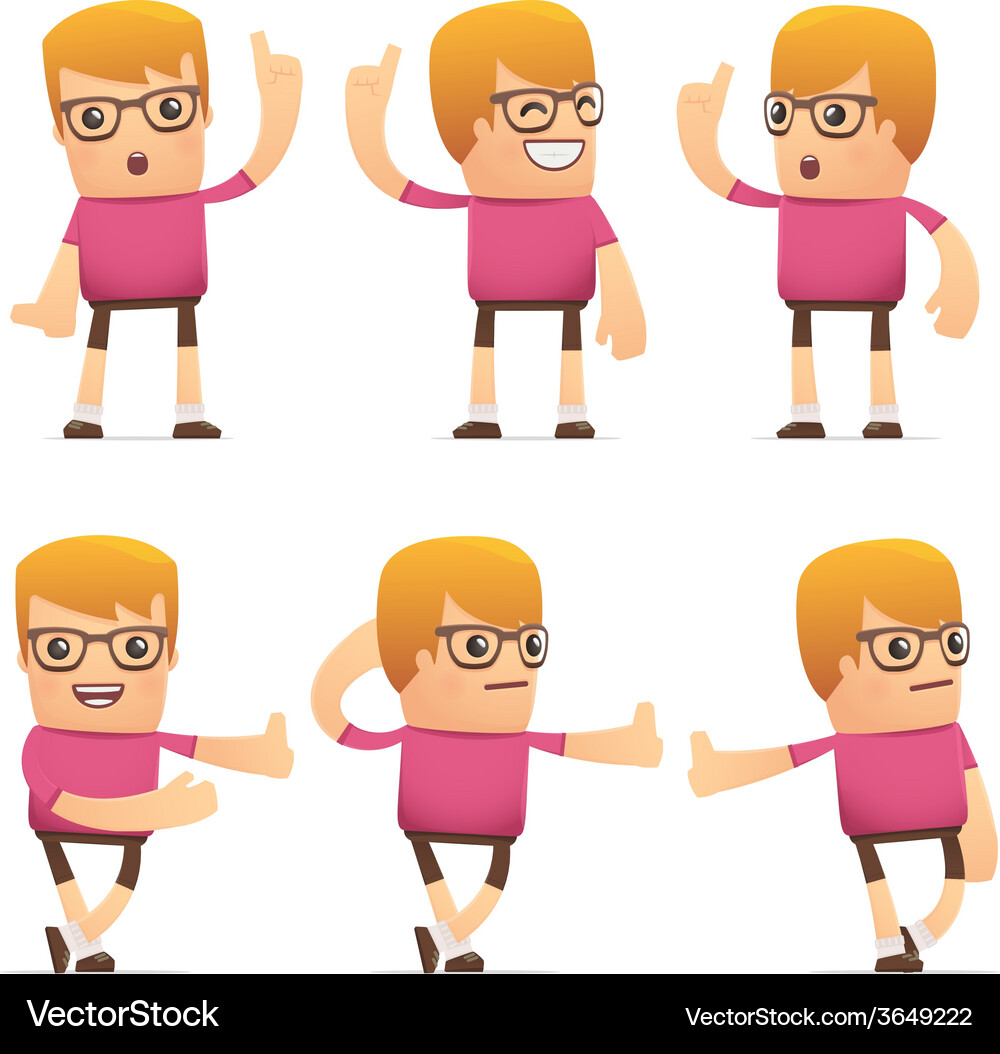 Set of dude character in different poses Vector Image