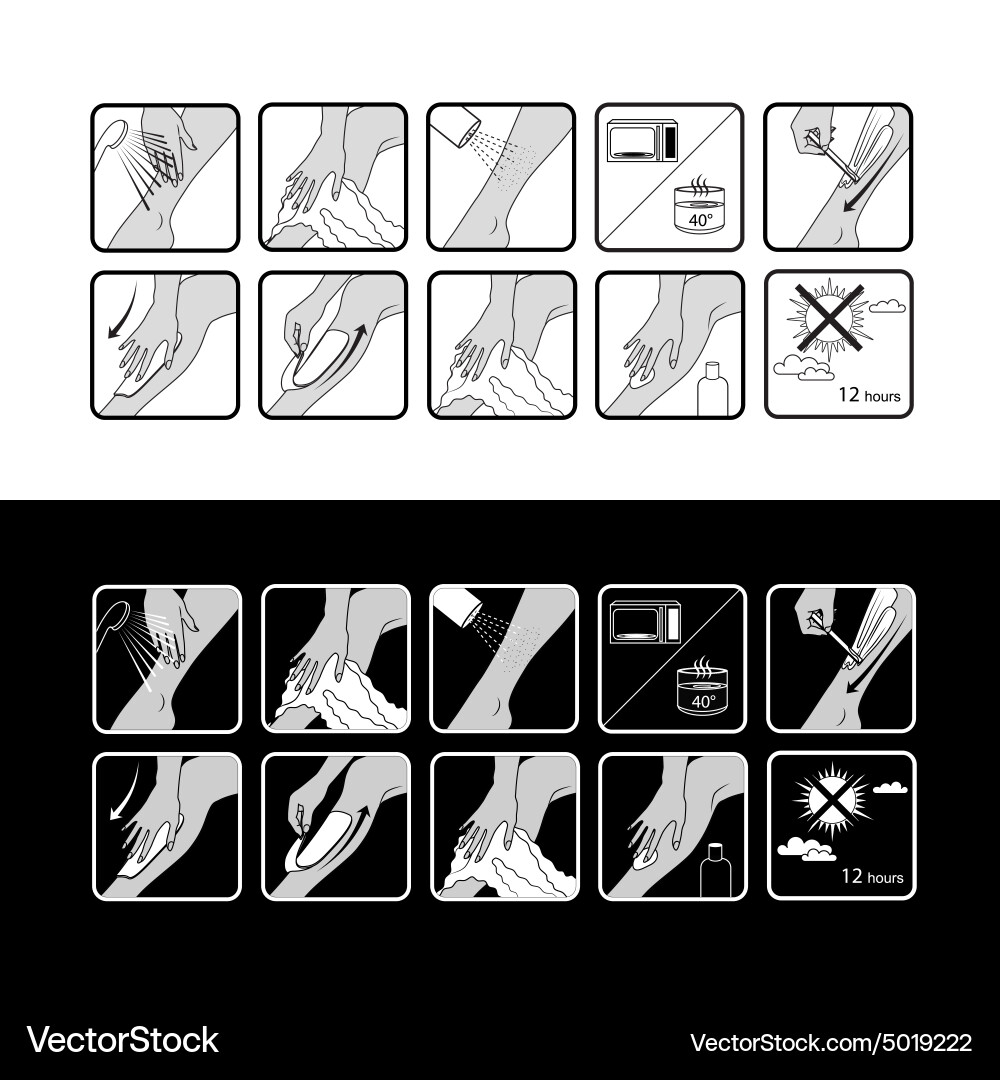 Step instruction how to do depilation vector image