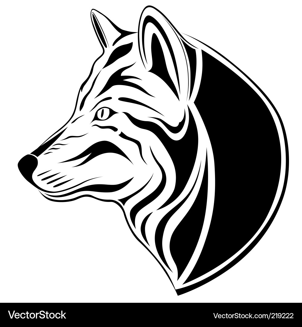 Wolf Head Tattoo Vector Image