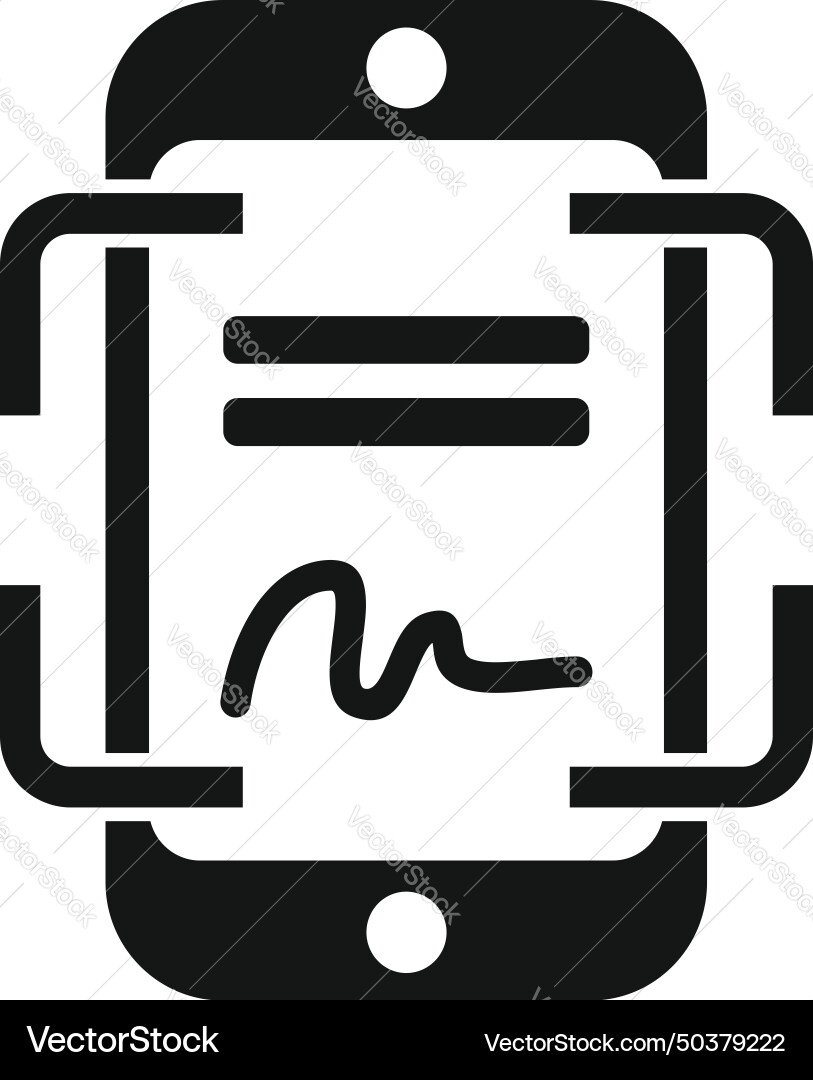 Writing signature icon simple check data Writing signature icon simple check data vector image