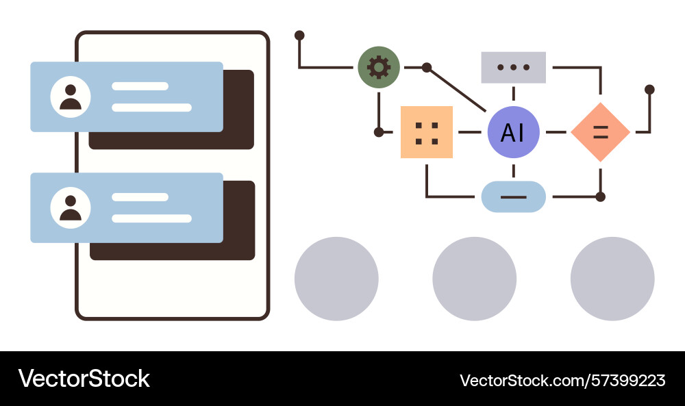 Automatischer Workflow mit ai-Integration vektorbild